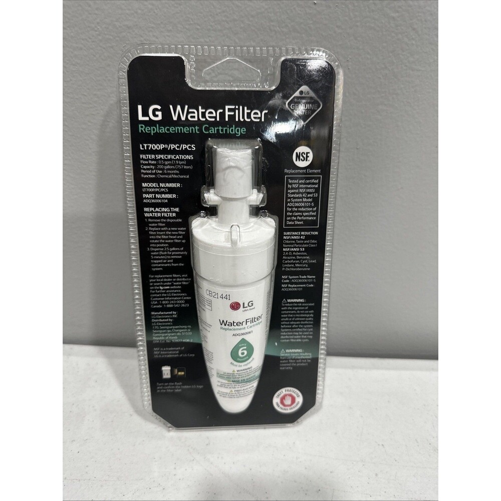 LG Refrigerator Water Filter LT700P/PC/PCS ADQ36006104 (new sealed)
